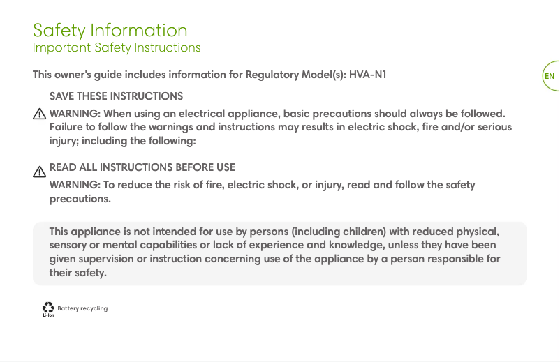 Imagen de la primera página del manual del dispositivo H1