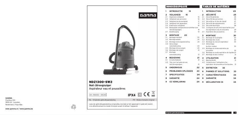 Imagen de la primera página del manual del dispositivo NDZ-1300SW2