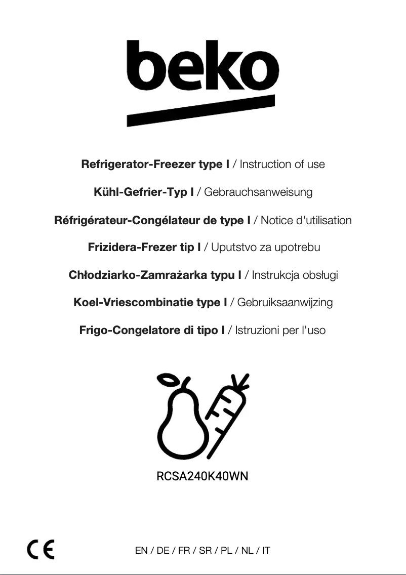 Imagen de la primera página del manual del dispositivo RCSA240K40WN