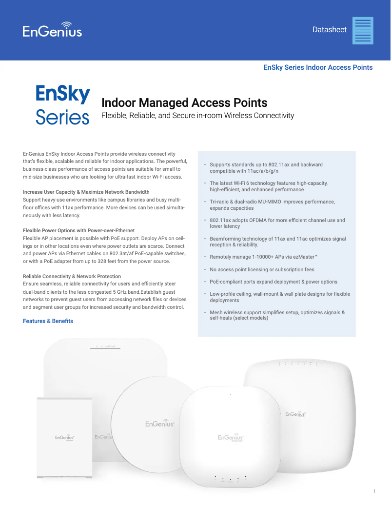 Imagen de la primera página del manual del dispositivo EWS330AP