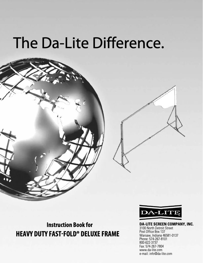 Página 1 del manual Manual de usuario Da-Lite Fast-Fold Truss Deluxe Screen System