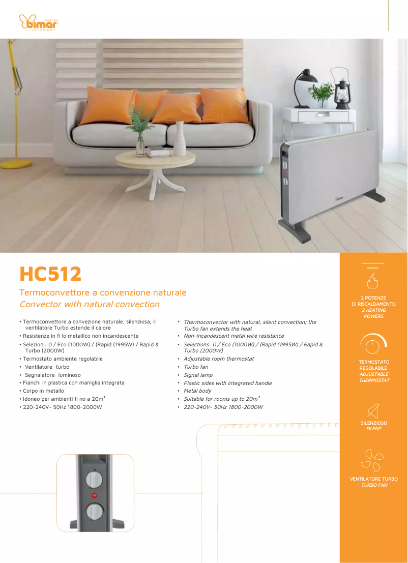 Página 1 del manual Ficha técnica Bimar HC512