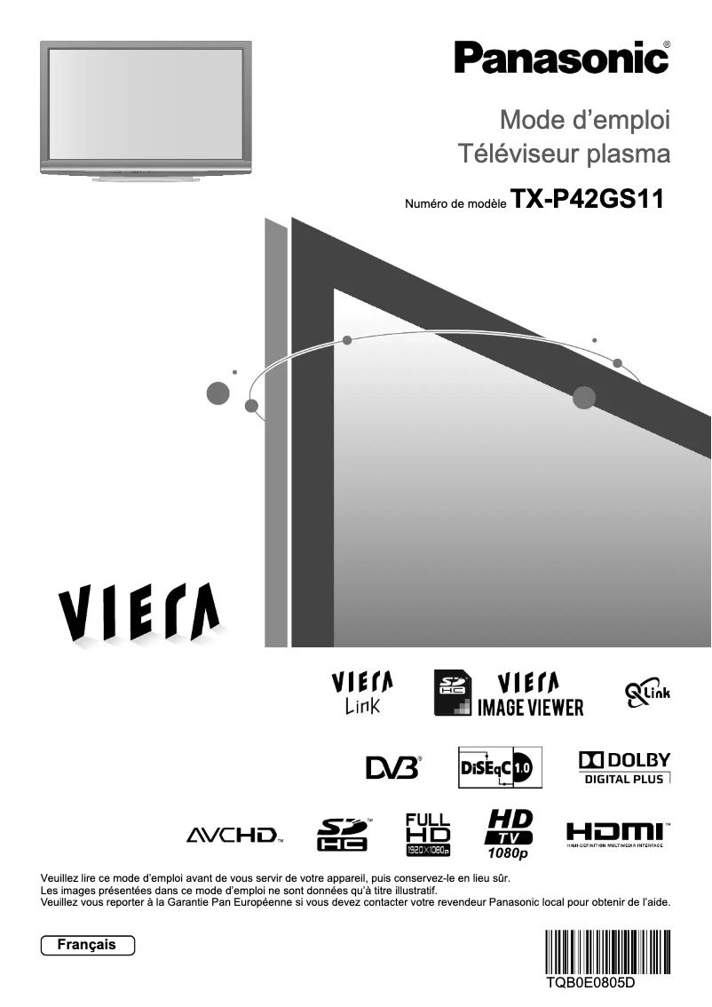 Página 1 del manual Manual de usuario Panasonic Viera TX-P42GS11