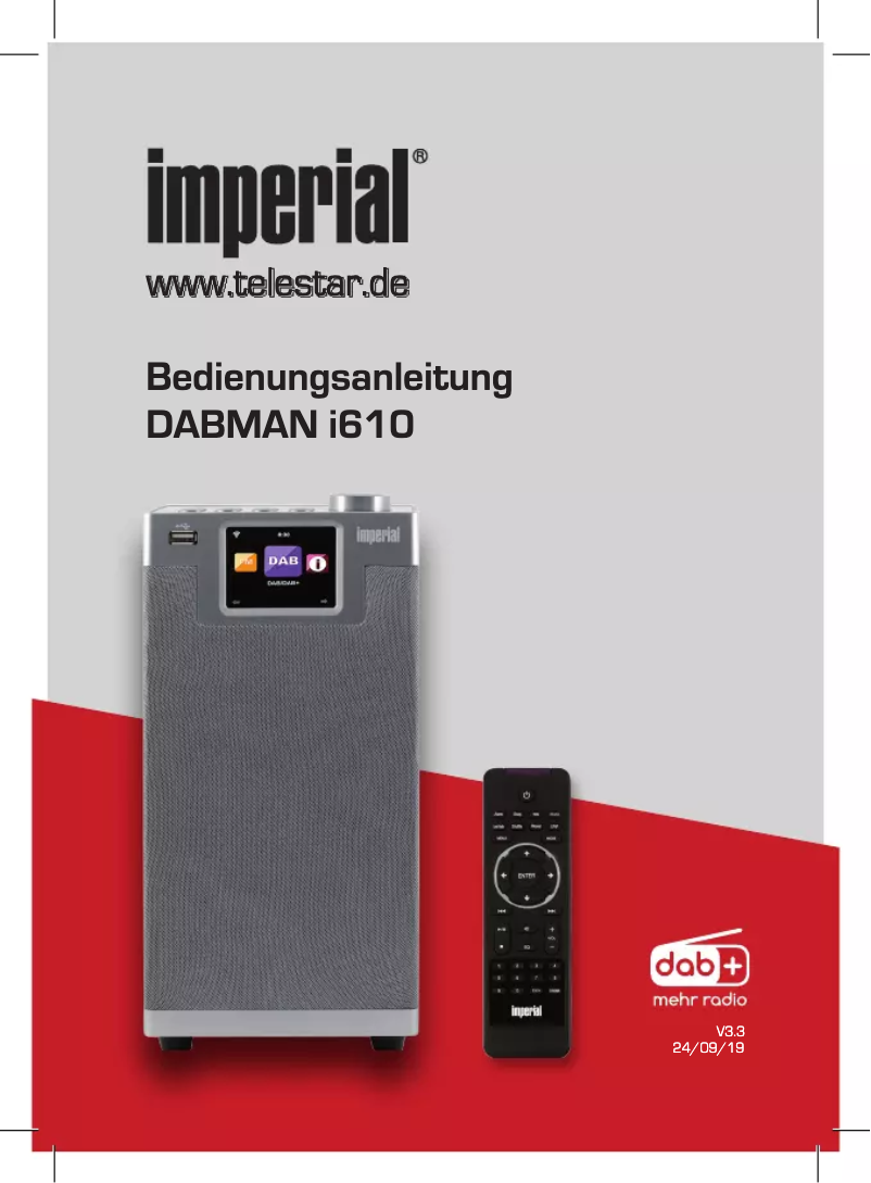 Imagen de la primera página del manual del dispositivo DABMAN i610