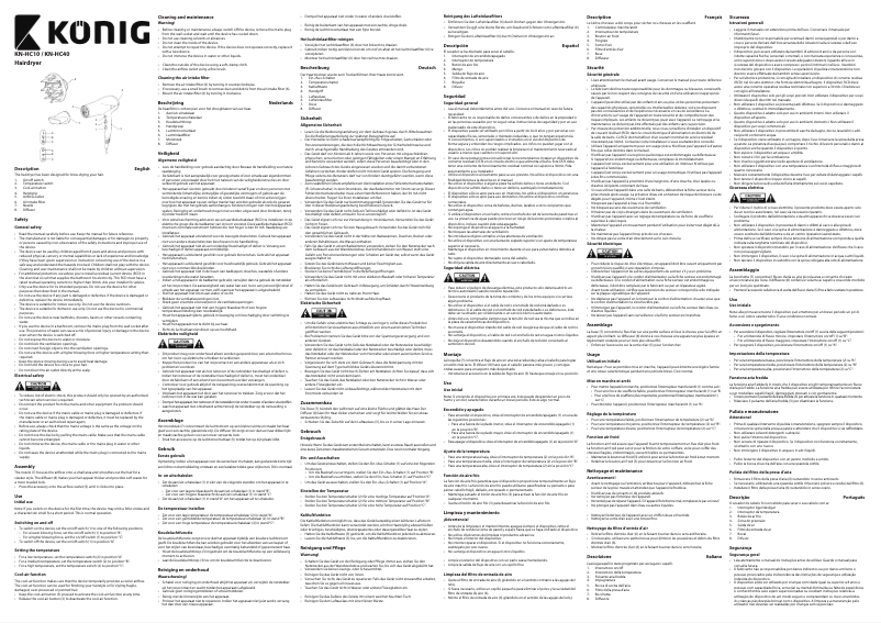 Imagen de la primera página del manual del dispositivo KN-HC40