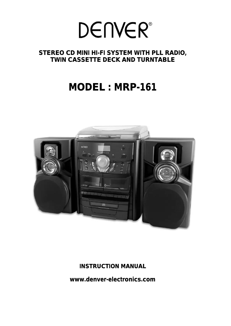 Página 1 del manual Manual de usuario Denver MRP-161