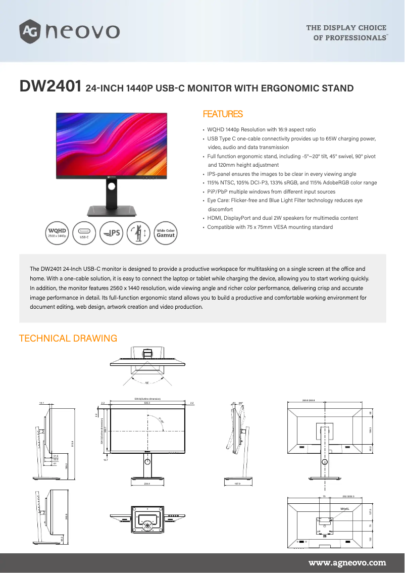 Imagen de la primera página del manual del dispositivo DW2401