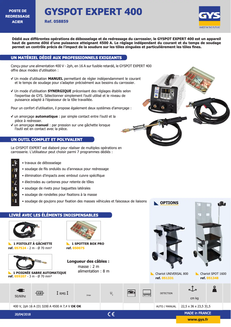 Imagen de la primera página del manual del dispositivo Gyspot Expert 400