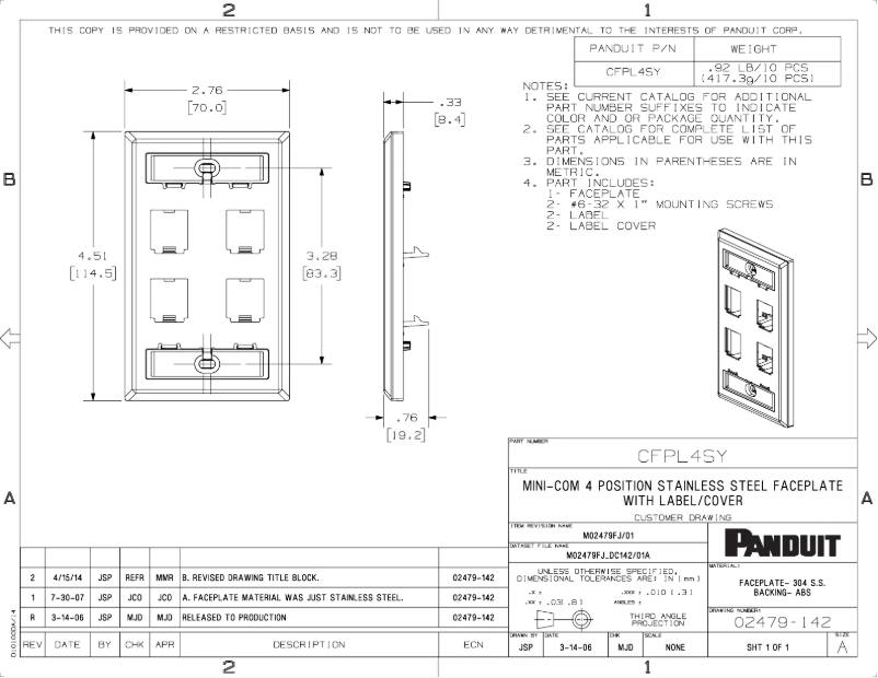 Imagen de la primera página del manual del dispositivo CFPL4SY