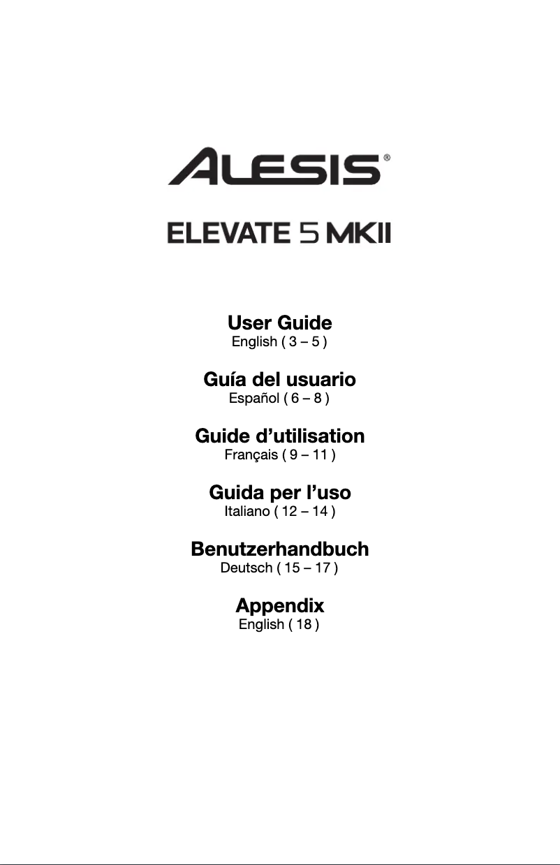 Página 1 del manual Manual de usuario Alesis Elevate 5 MKII