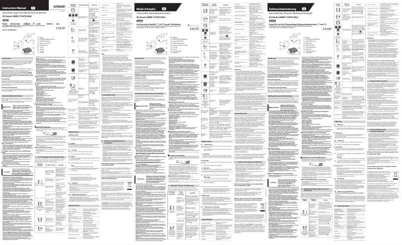 Página 1 del manual Manual de usuario Omron X2 Smart