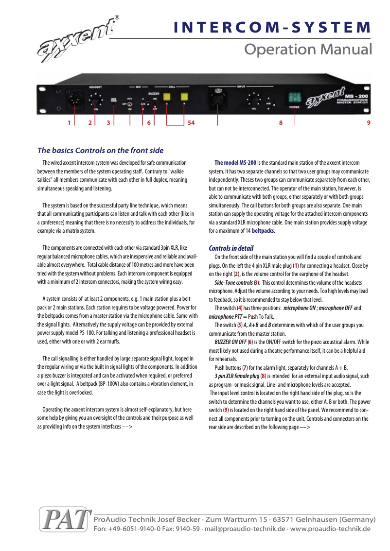 Página 1 del manual Manual de usuario Axxent BP-100