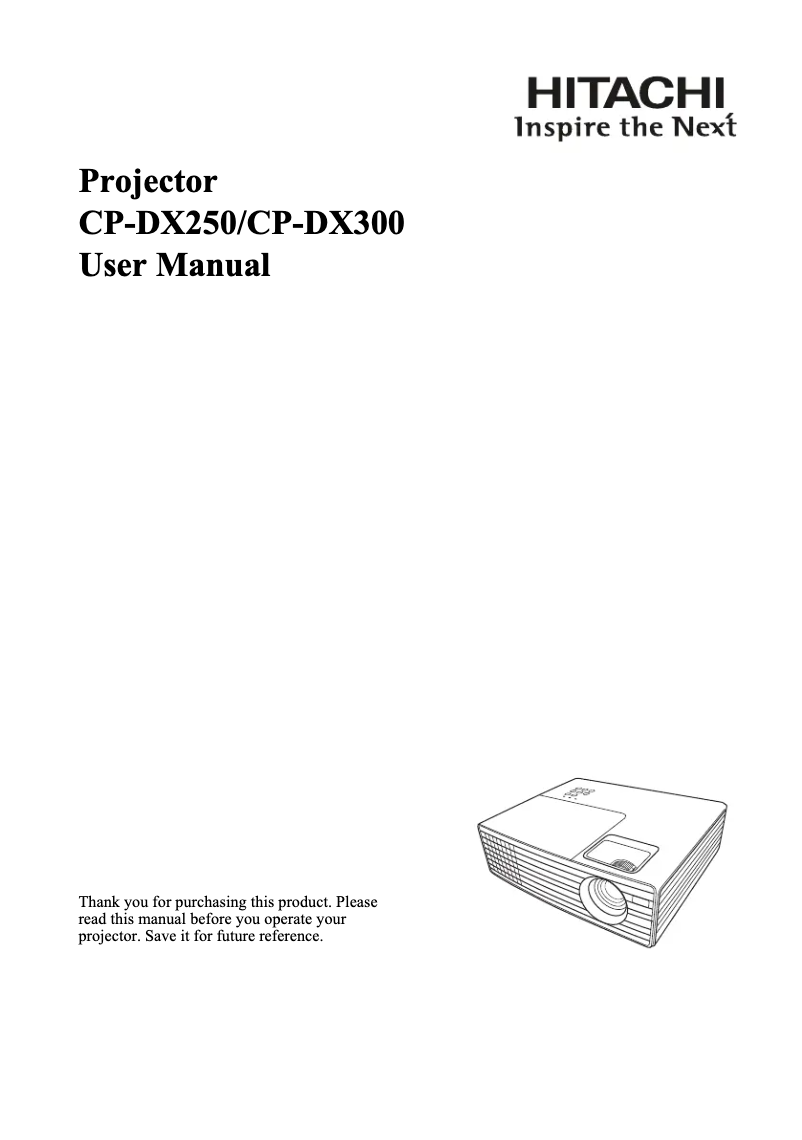 Página nº 1 - Manual de usuario Hitachi CP-DX300