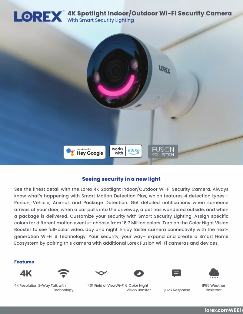 Página nº 1 - Ficha técnica Lorex W881AAD-F