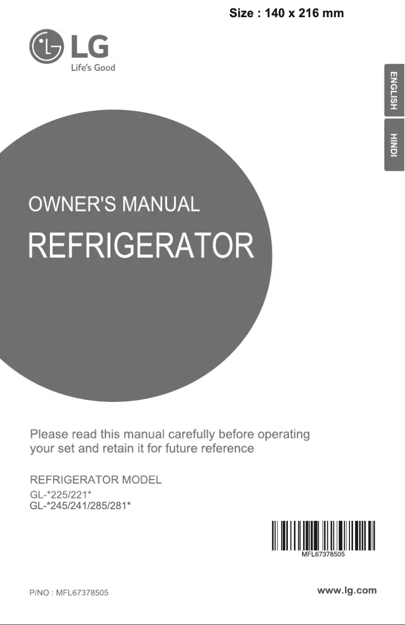 Imagen de la primera página del manual del dispositivo GL-B281BHAN