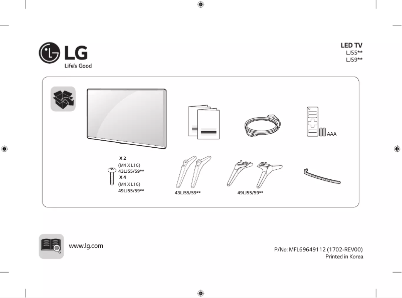 Imagen de la primera página del manual del dispositivo 43LJ594V