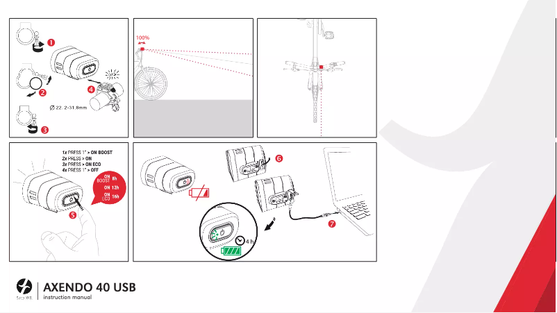Página 1 del manual Manual de usuario Spanninga Axendo 40 USB