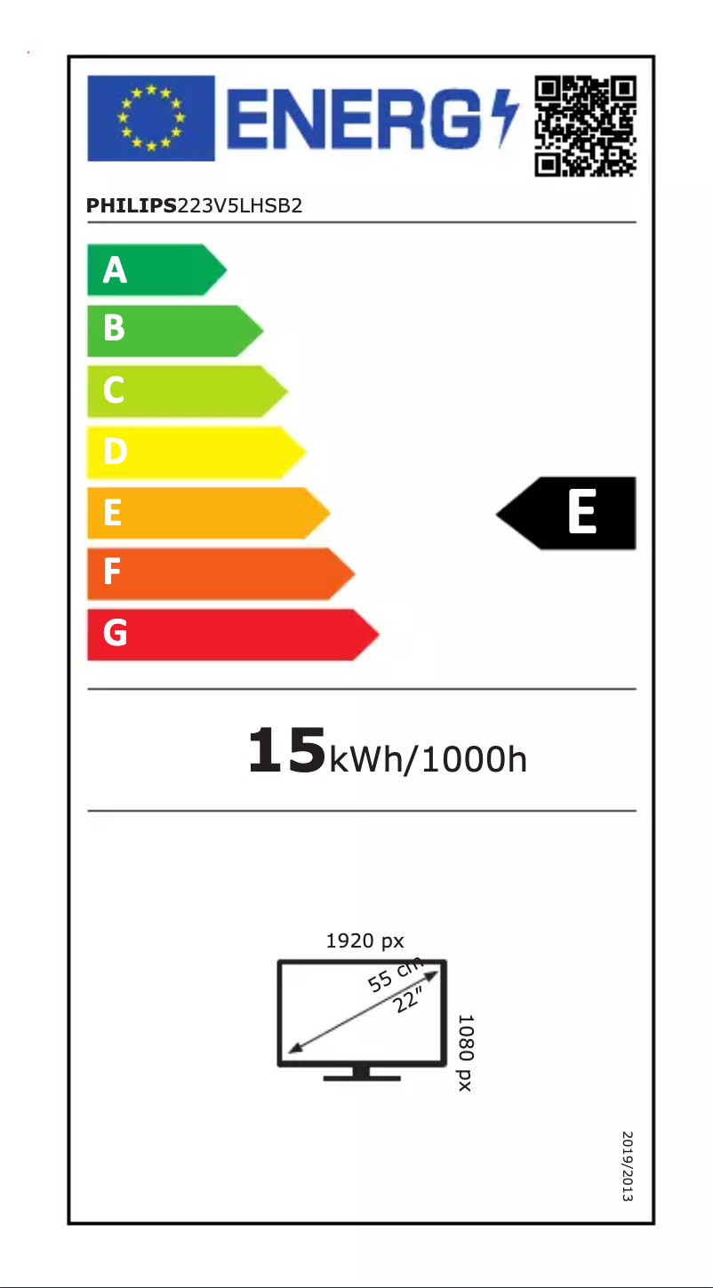 Página 1 del manual Etiqueta energética Philips 223V5LHSB2