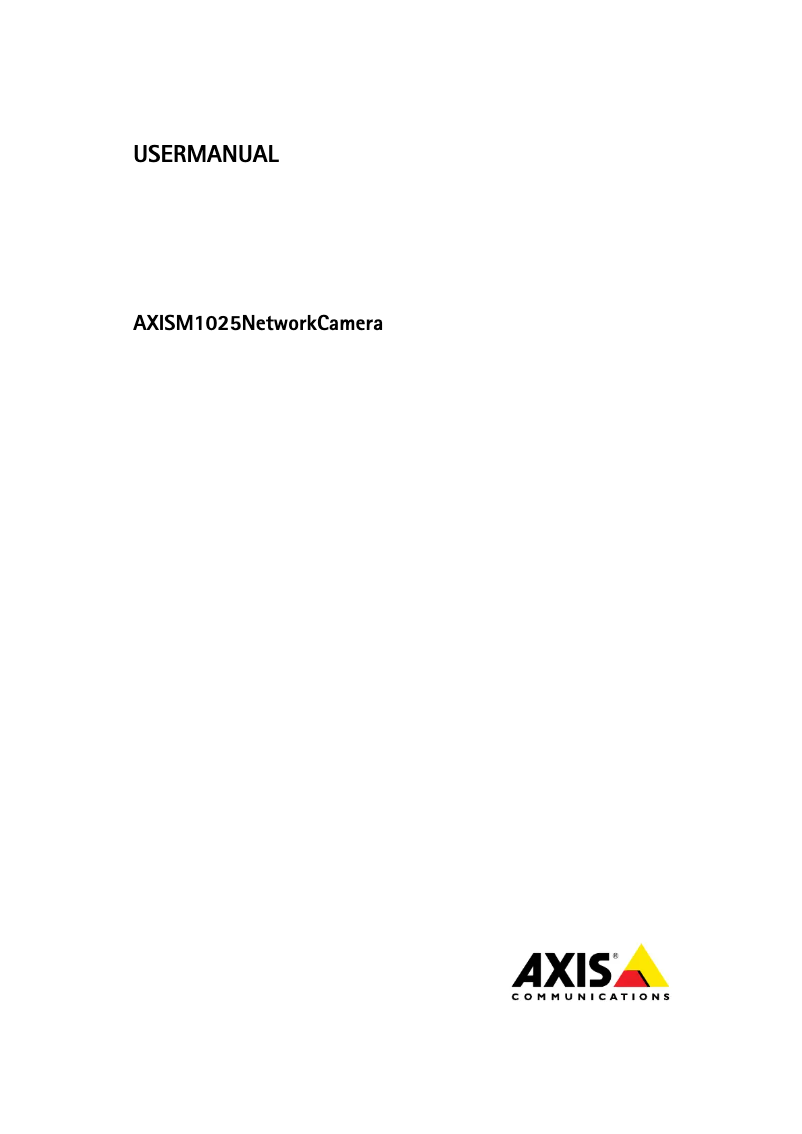 Página 1 del manual Manual de usuario Axis M1025