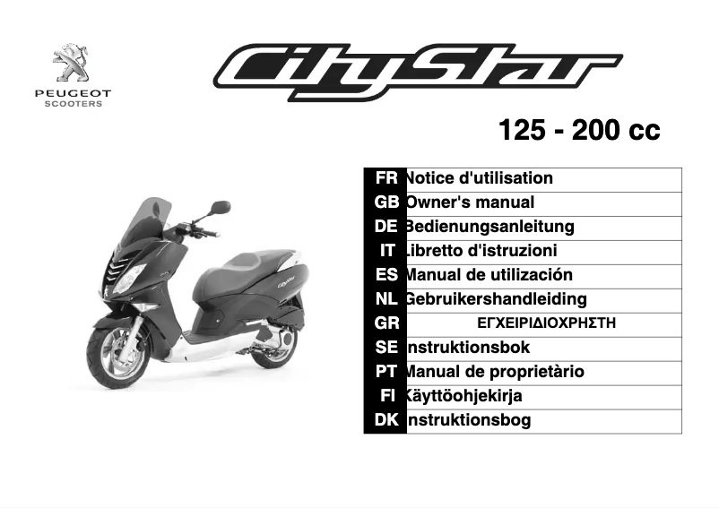 Imagen de la primera página del manual del dispositivo Citystar 125cc