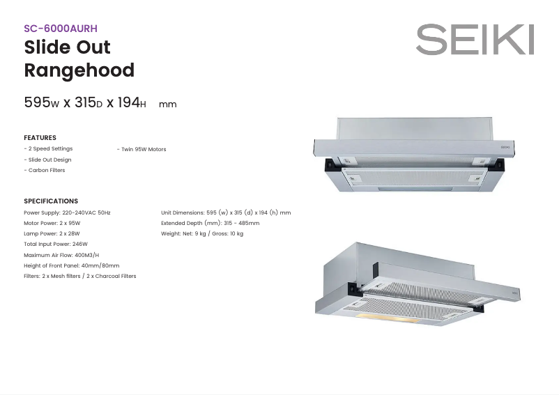 Imagen de la primera página del manual del dispositivo SC-6000AURH