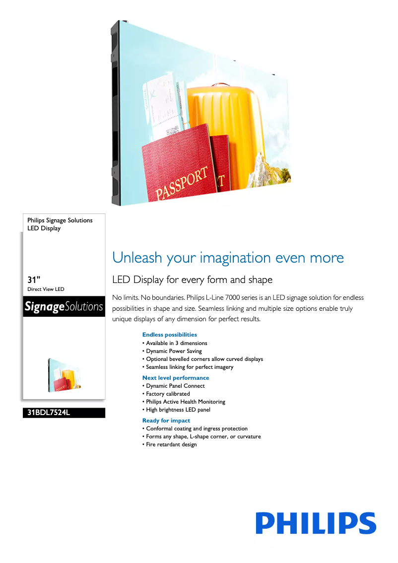 Página 1 del manual Ficha técnica Philips 31BDL7524L