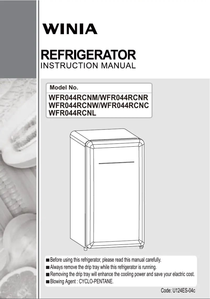 Página nº 1 - Manual de usuario Winia WFR044RCNW
