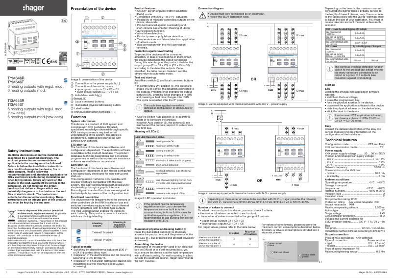 Imagen de la primera página del manual del dispositivo TXM646T