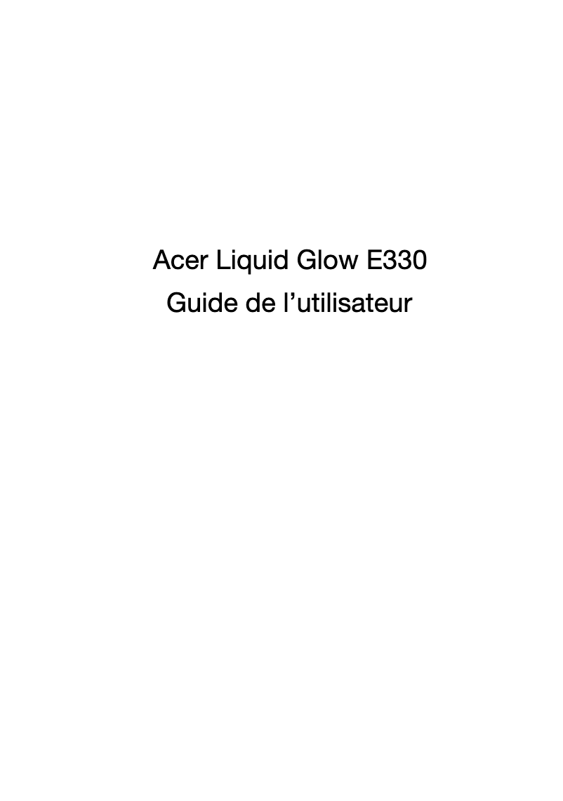 Imagen de la primera página del manual del dispositivo Liquid Glow E330