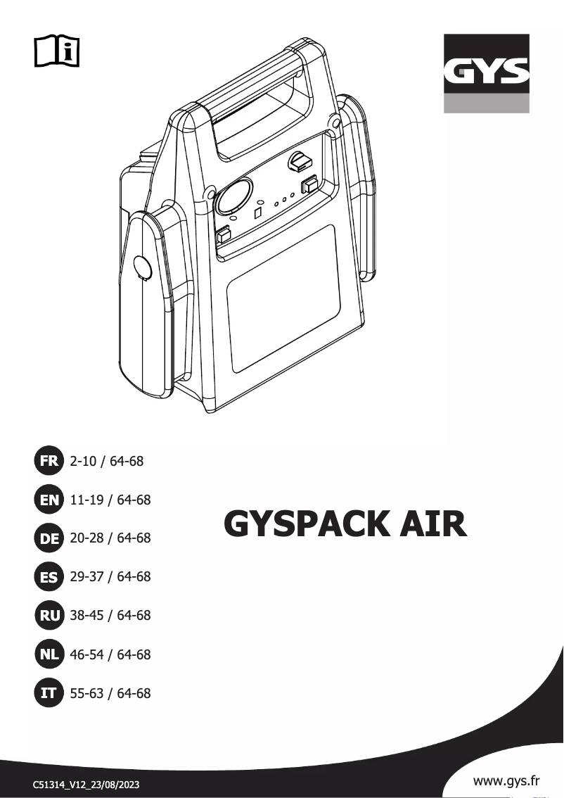 Página 1 del manual Manual de usuario GYS Gyspack AIR