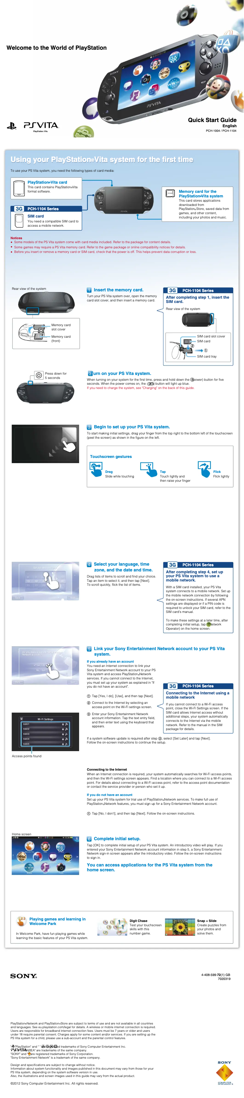 Imagen de la primera página del manual del dispositivo PlayStation Vita