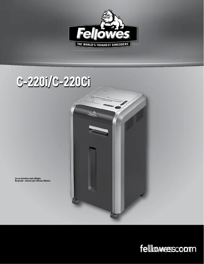 Página 1 del manual Manual de usuario Fellowes IntelliShred C-220i