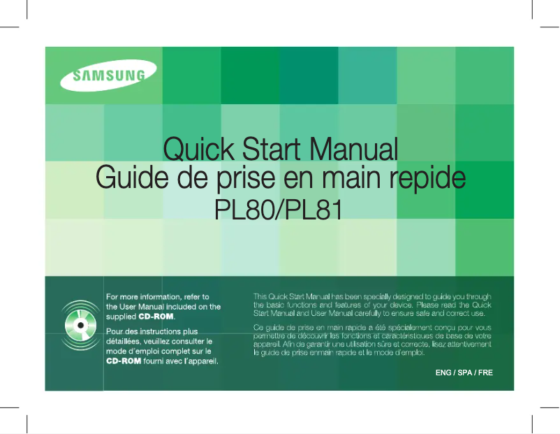 Página 1 del manual Guía de inicio rápido Samsung PL80