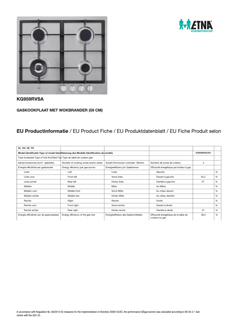 Imagen de la primera página del manual del dispositivo KG959RVSA