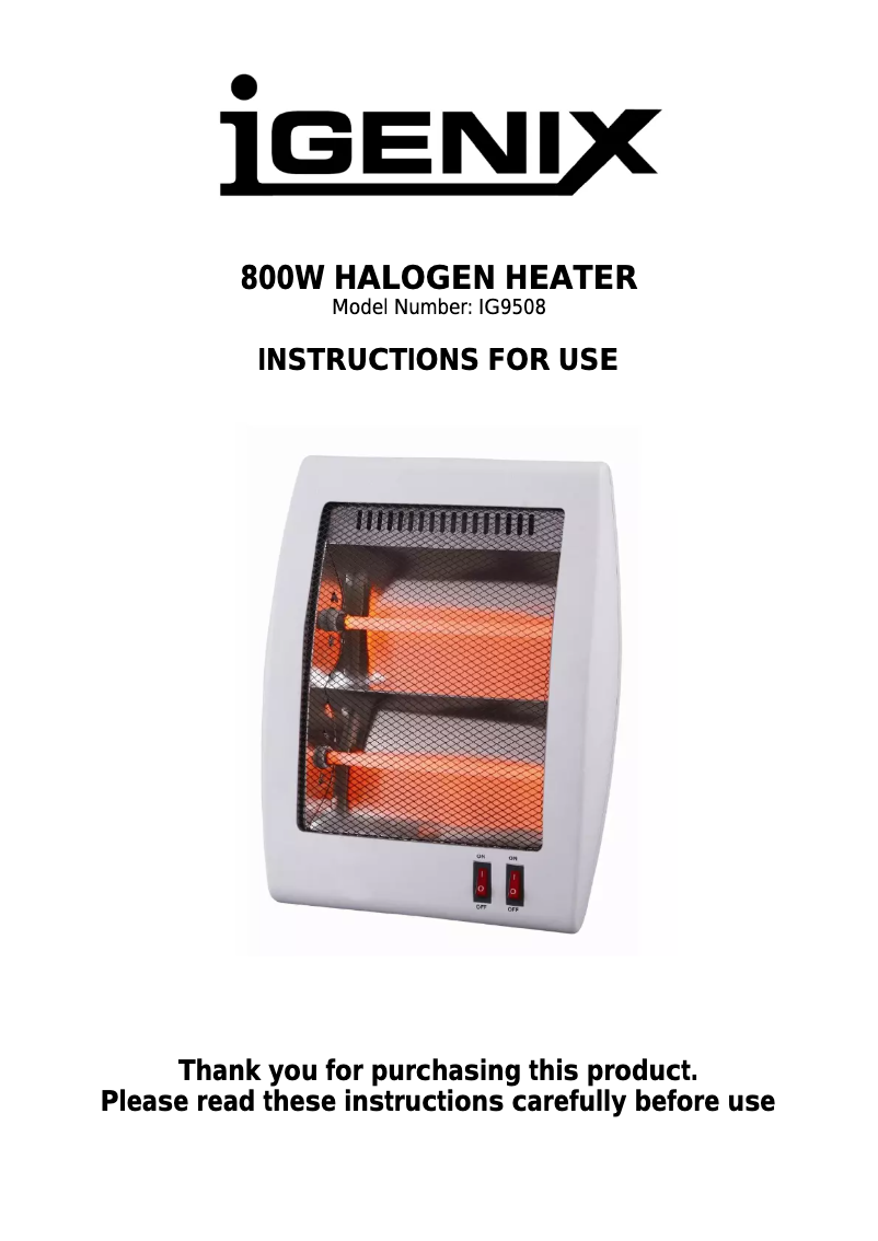 Imagen de la primera página del manual del dispositivo IG9508