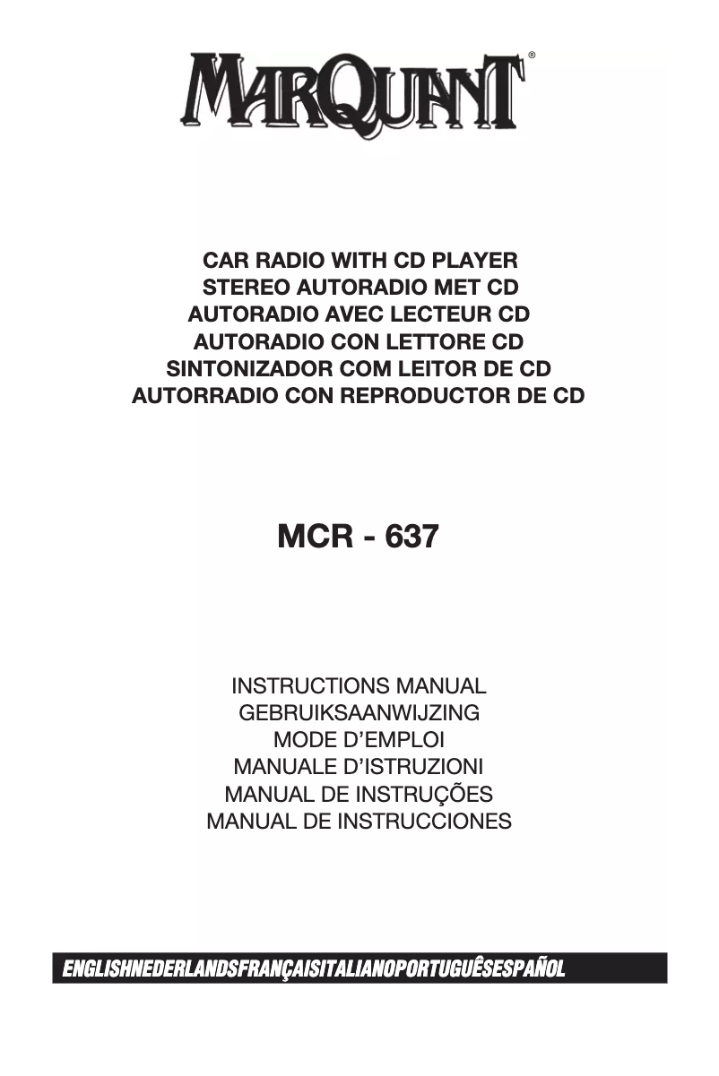Página nº 1 - Manual de usuario Marquant MCR-637