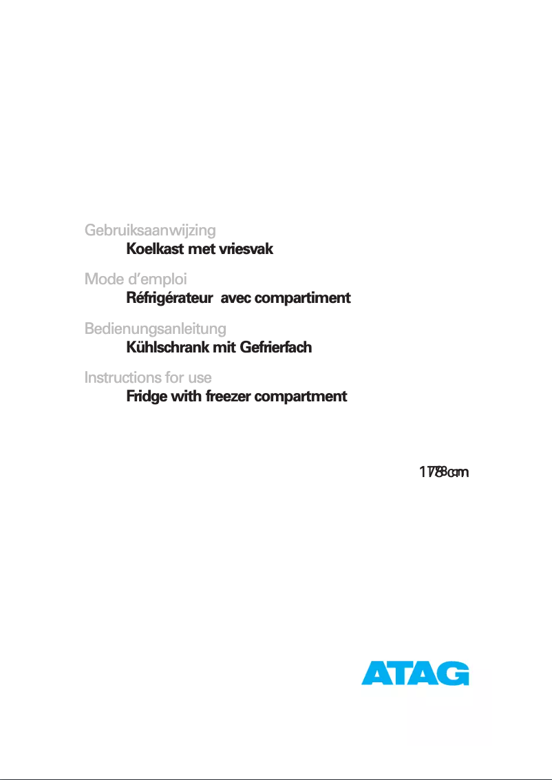 Página 1 del manual Manual de usuario Atag KS21178B