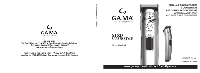 Imagen de la primera página del manual del dispositivo GT527 Sport