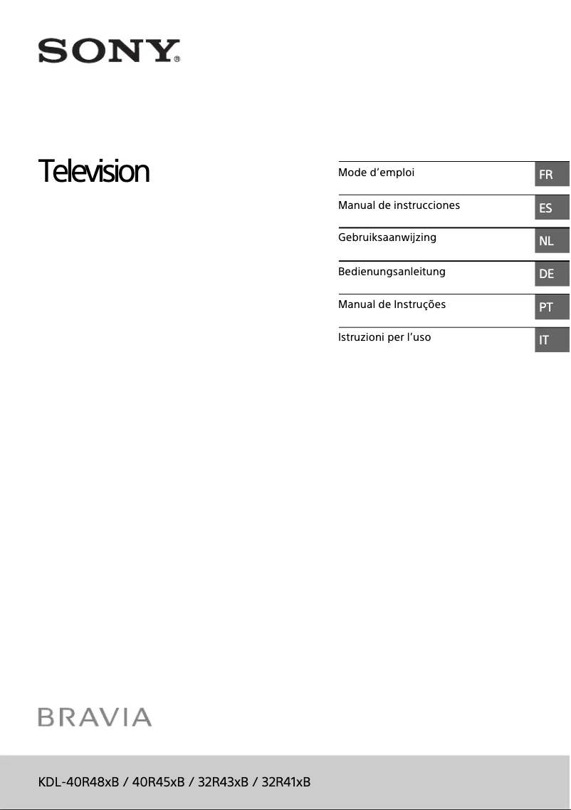 Imagen de la primera página del manual del dispositivo Bravia KDL-32R410B