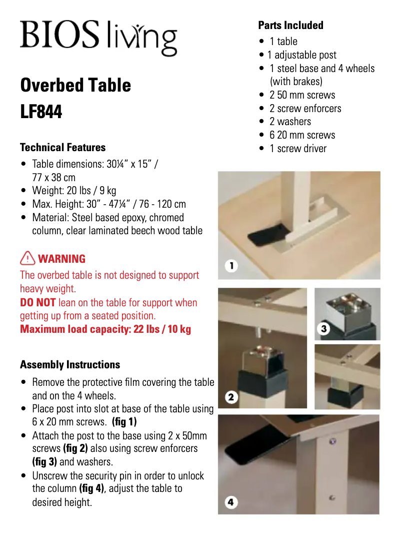 Imagen de la primera página del manual del dispositivo LF844