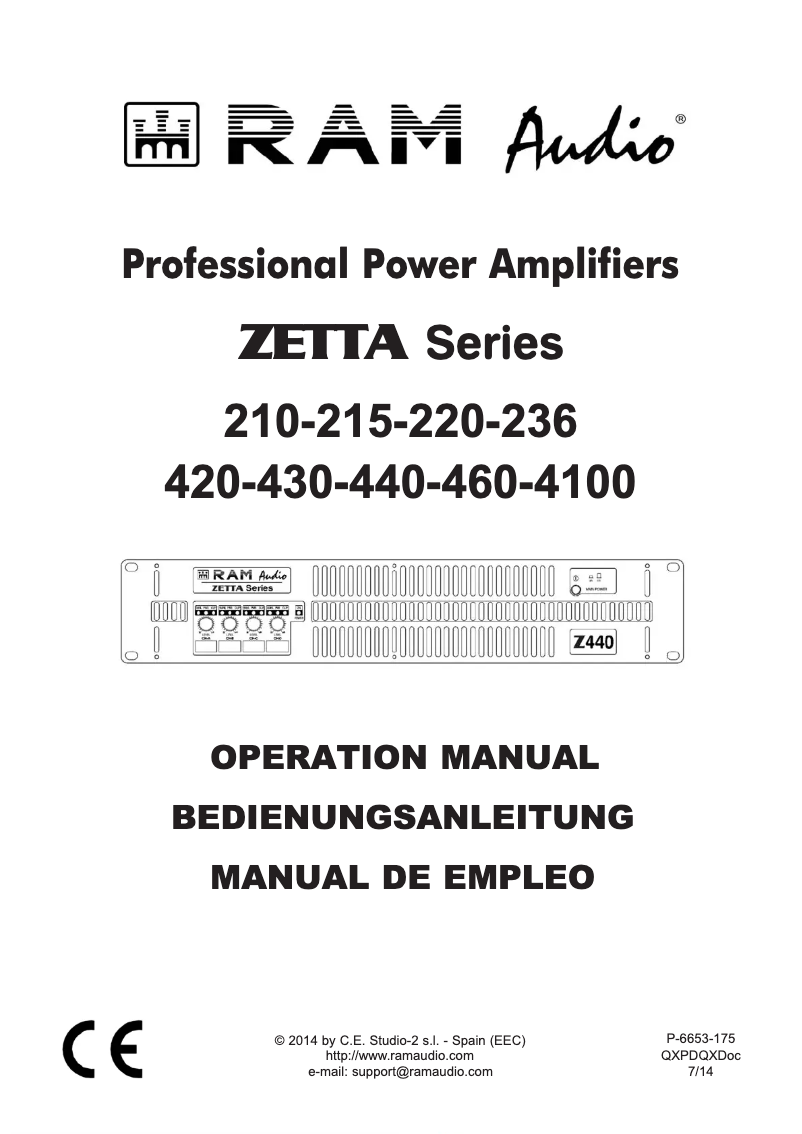Página 1 del manual Manual de usuario Ram Audio ZETTA 460