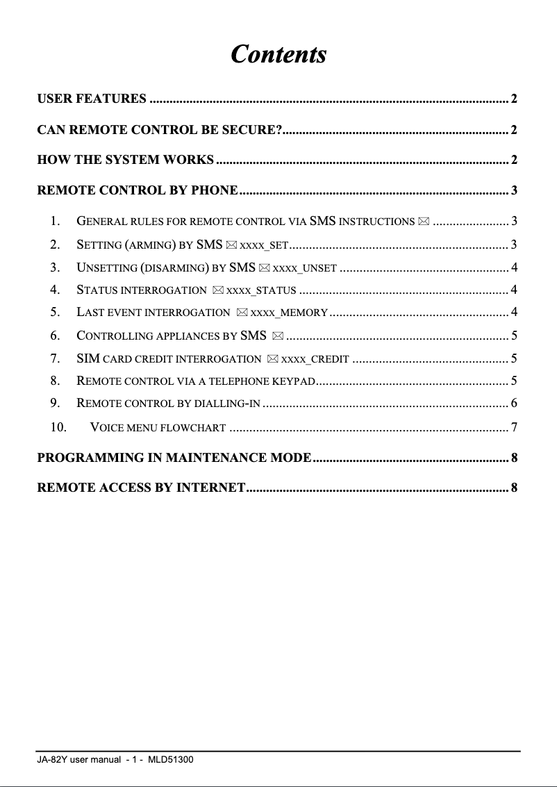 Imagen de la primera página del manual del dispositivo JA-82Y