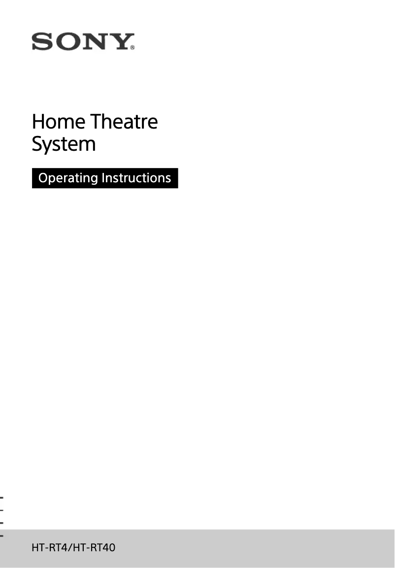 Imagen de la primera página del manual del dispositivo HT-RT40