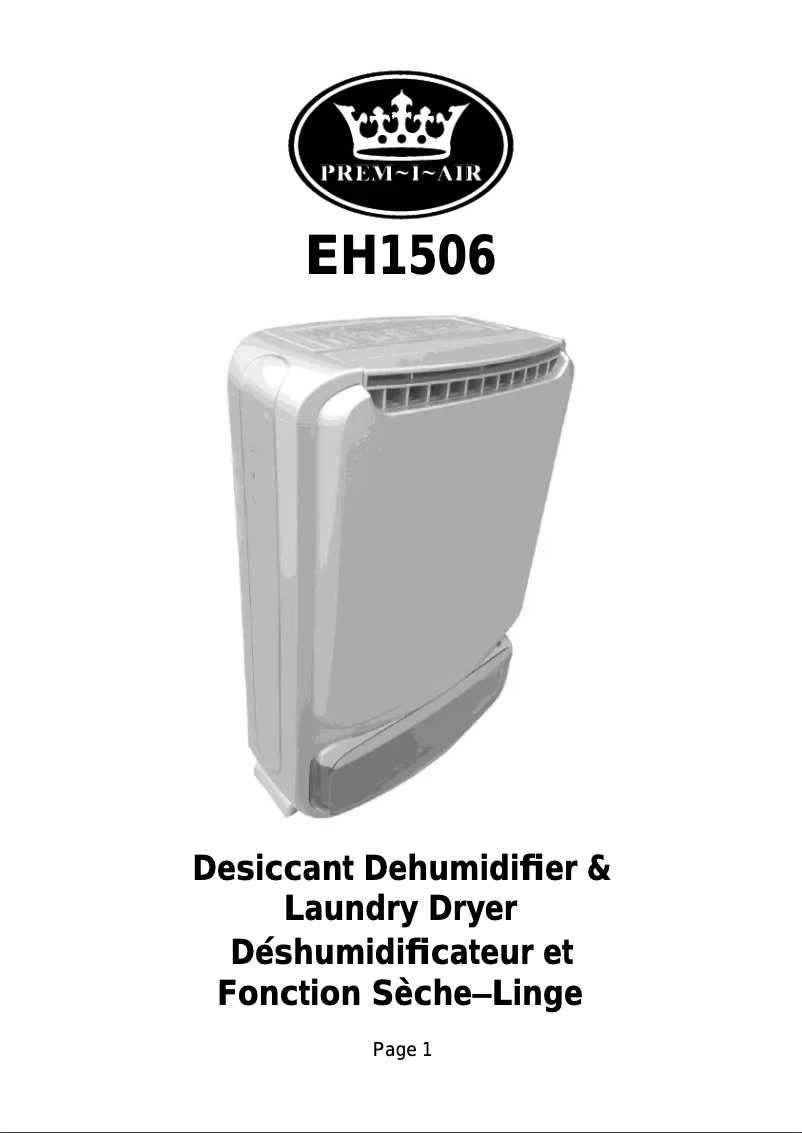 Página 1 del manual Manual de usuario Prem-I-Air EH1506