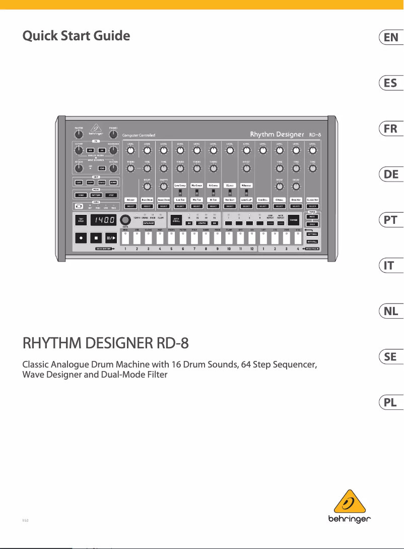 Página 1 del manual Guía de inicio rápido Behringer Rhythm Designer RD-8