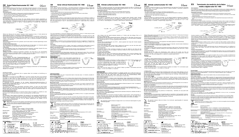 Imagen de la primera página del manual del dispositivo SC 1480