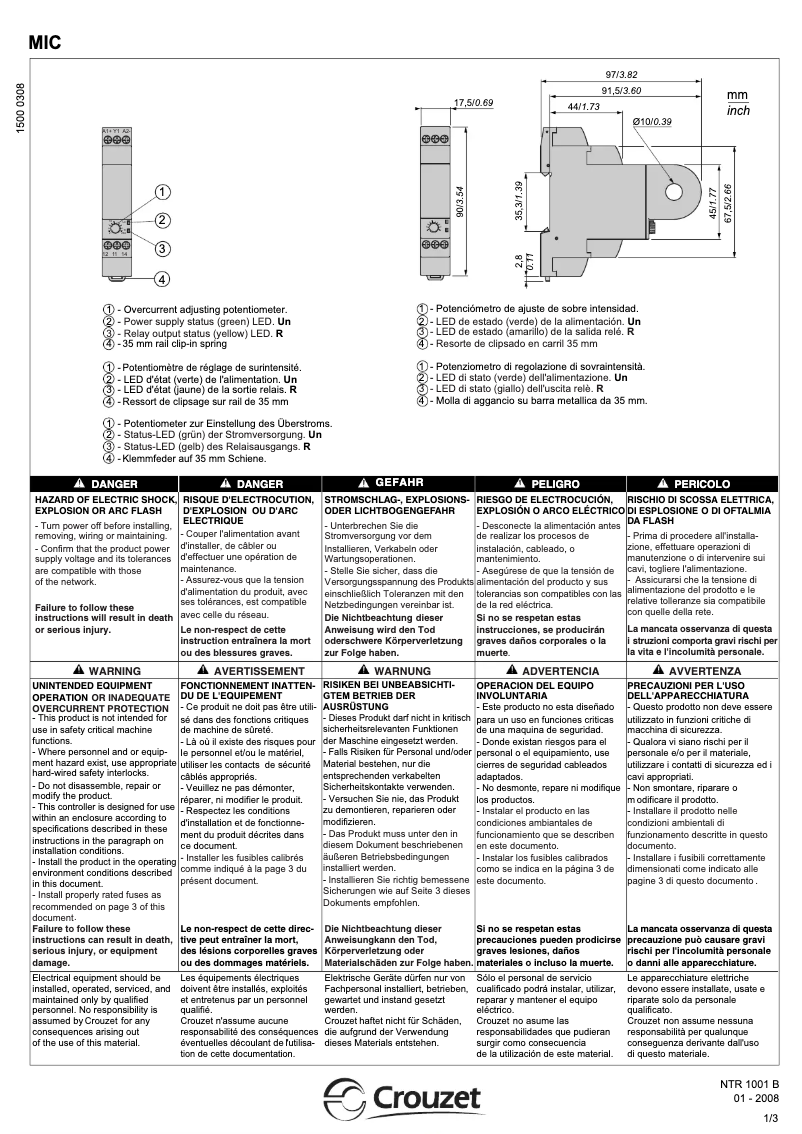 Imagen de la primera página del manual del dispositivo MIC