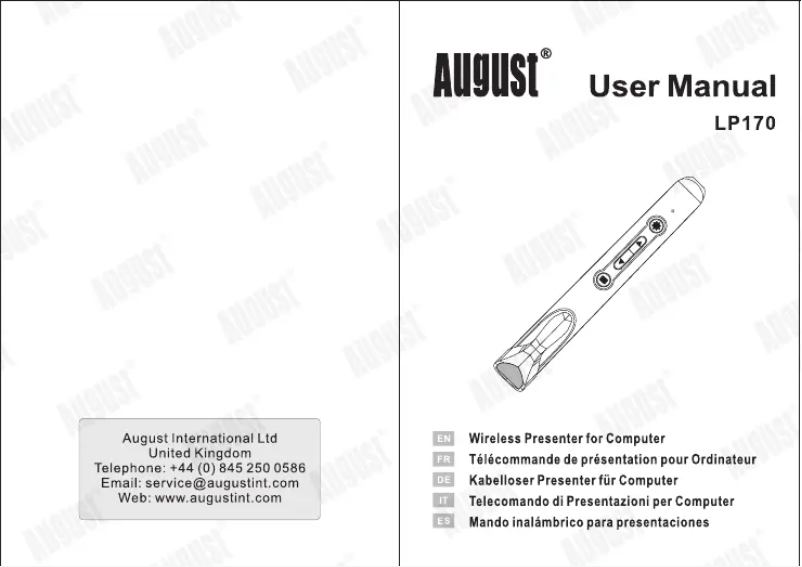 Imagen de la primera página del manual del dispositivo LP170