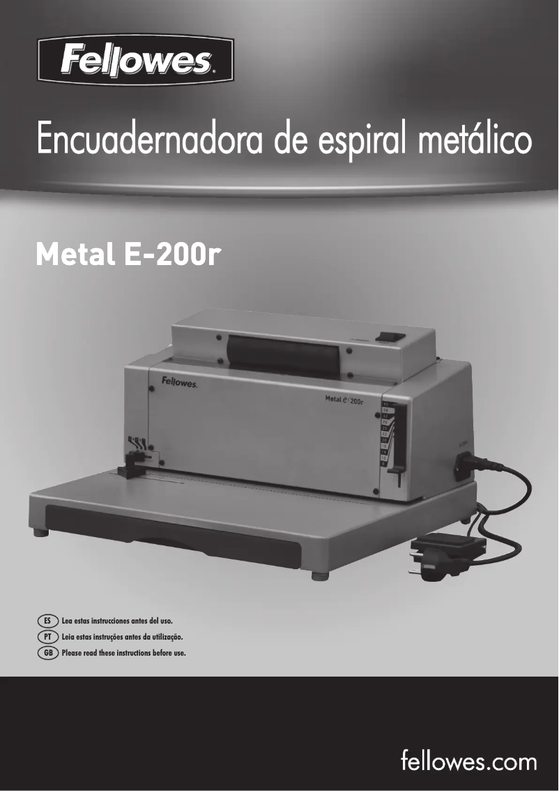 Imagen de la primera página del manual del dispositivo Metal E-200r