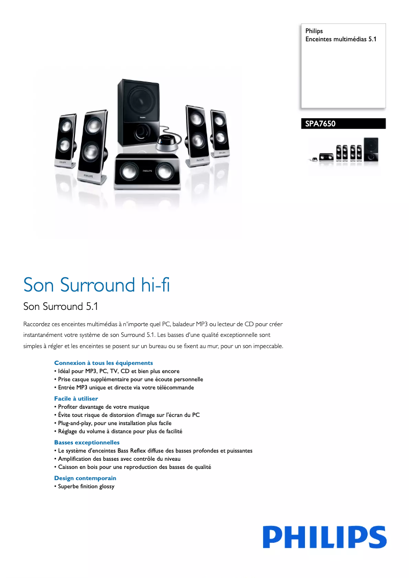 Imagen de la primera página del manual del dispositivo SPA7650